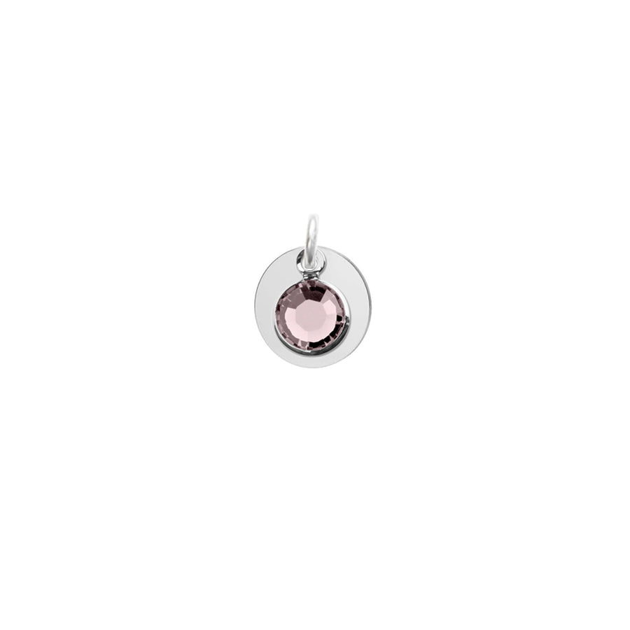 Birthstone and Silver Disc Pendant