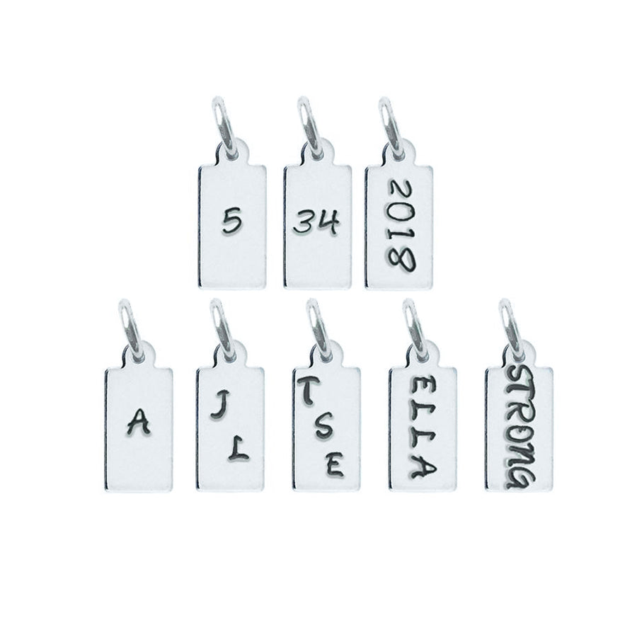 Rectangle Charm: Personalize up to 5 letters/numbers