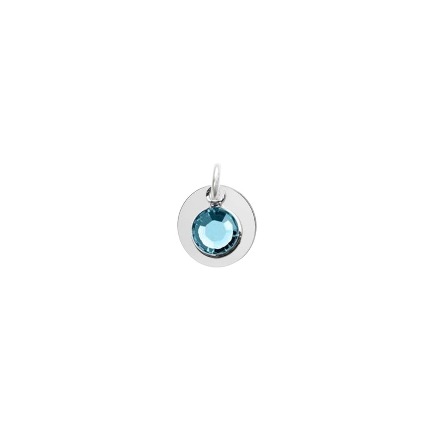 Birthstone and Silver Disc Pendant